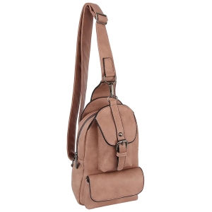 Buckle Pocket Sling Bag Backpack CQ003 MAUVE